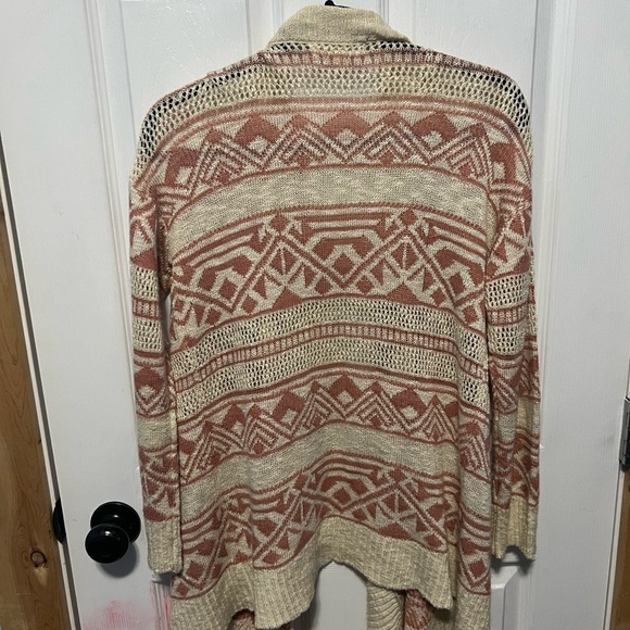 medium peach and off white cardigan - Picture 3 of 3